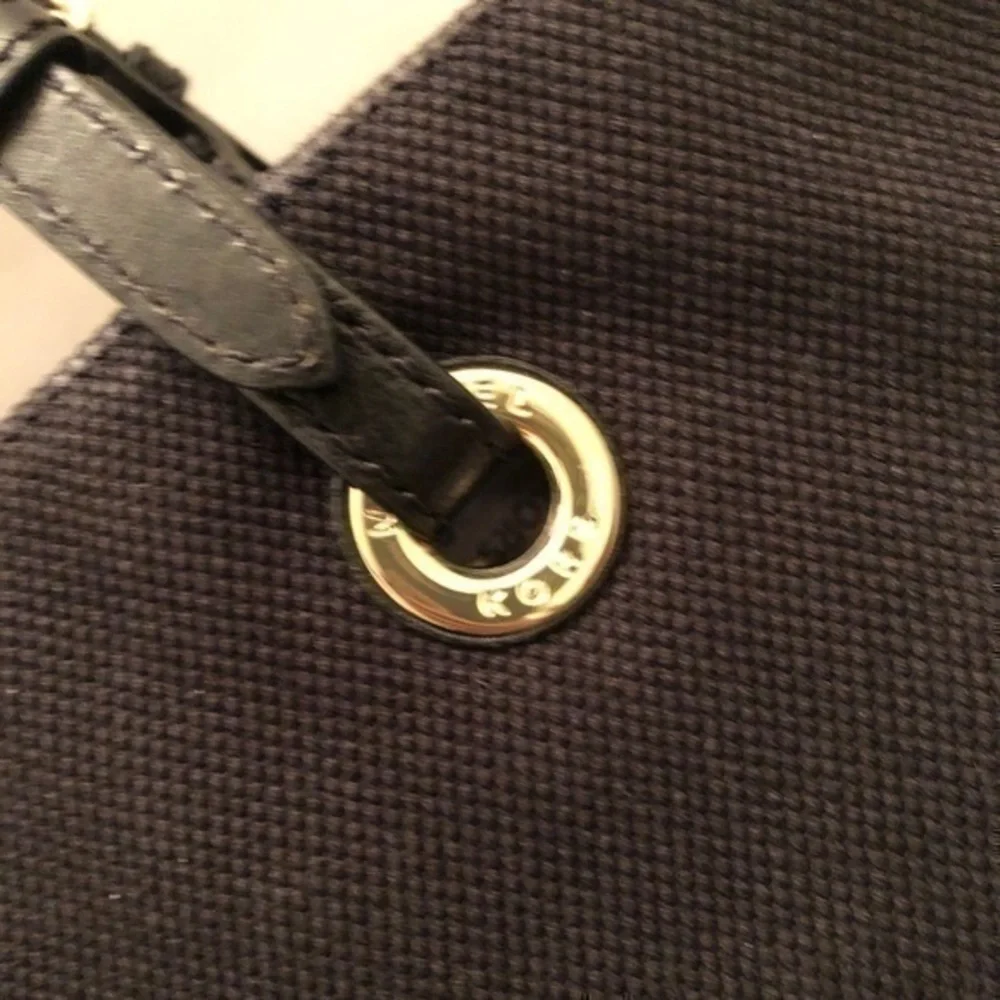 Michael kors black canvas tote bag