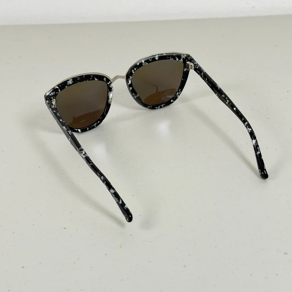 DIFF Eyewear Rose Polarized Sunglasses Black White Tortoise Frame‎