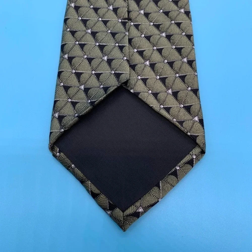 Vintage Bellini Geometric Print 100% Silk Men's Classic Neck Tie