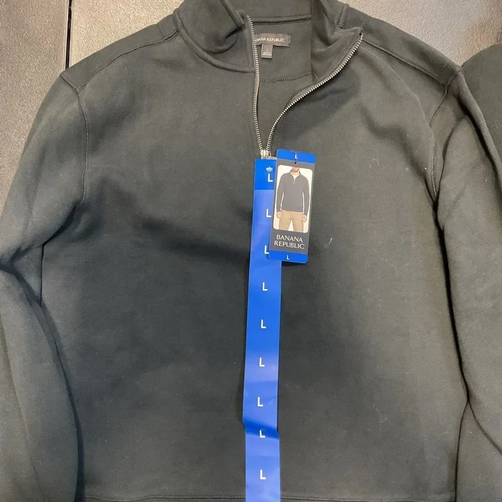 Banana Republic Men's 1/4 Zip-Up Black Sweater