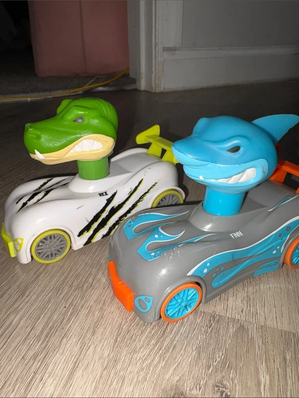 Kids Animal Racer Toy - Blue Shark and Green Crocodile