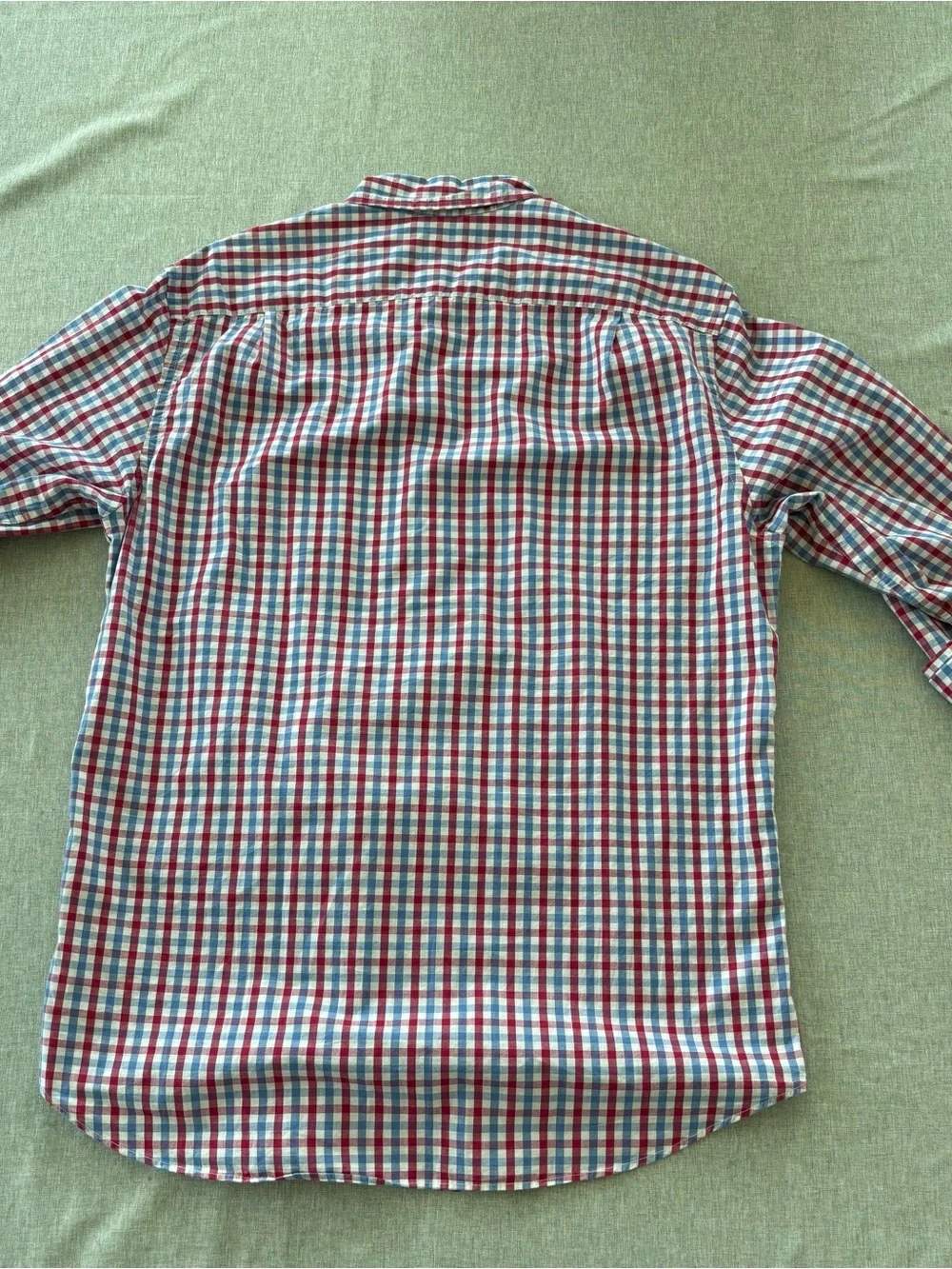 J. Crew Men's Red, Blue & White Gingham Button-Down Shirt