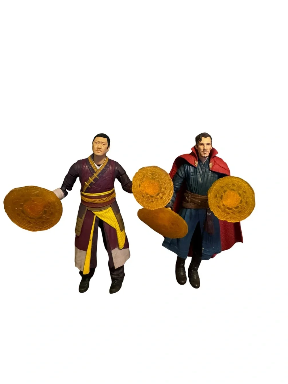 Marvel Legends Doctor Strange & Wong Action Figures with Yellow Magic Discs