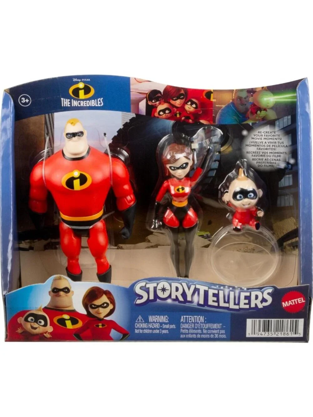 Incredible Super Family Action Figures Set - 3 Collectible Toys, Storyteller