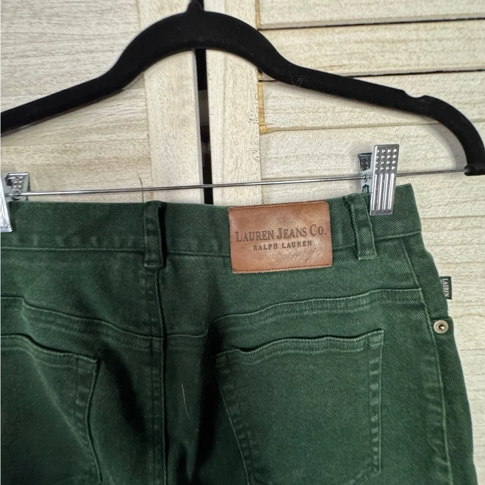 Lauren Ralph Lauren High Rise Jeans Size 6 Dark Green Vintage Straight Leg Denim