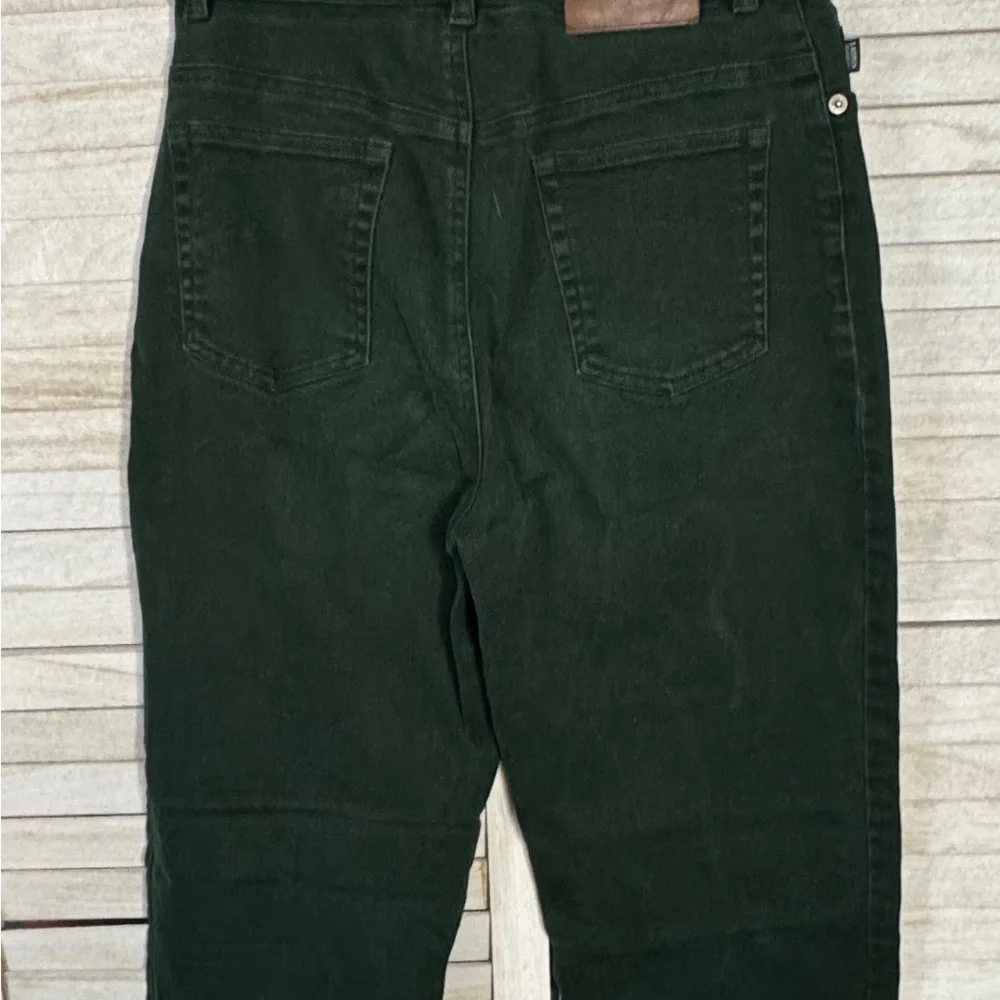 Lauren Ralph Lauren High Rise Jeans Size 6 Dark Green Vintage Straight Leg Denim