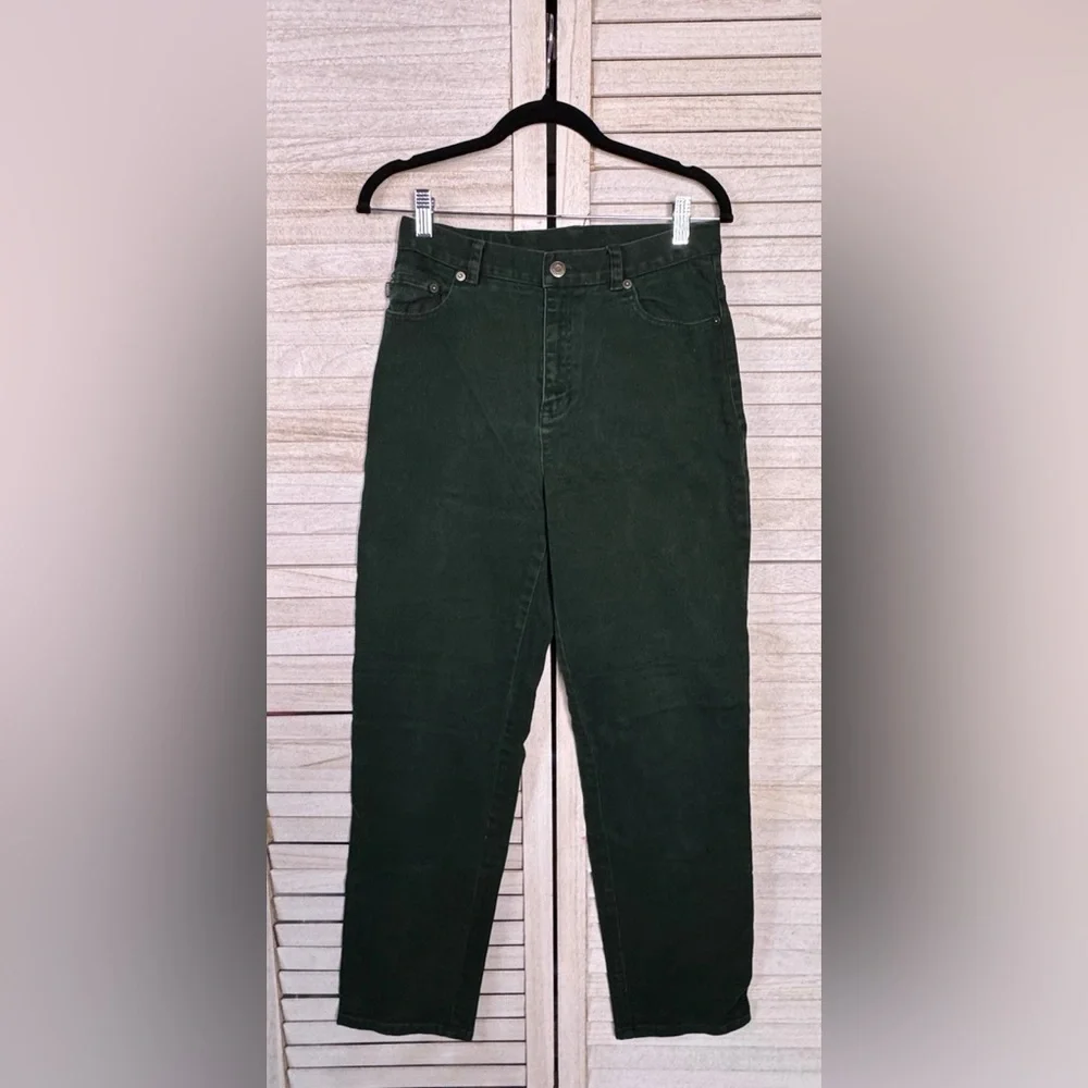 Lauren Ralph Lauren High Rise Jeans Size 6 Dark Green Vintage Straight Leg Denim