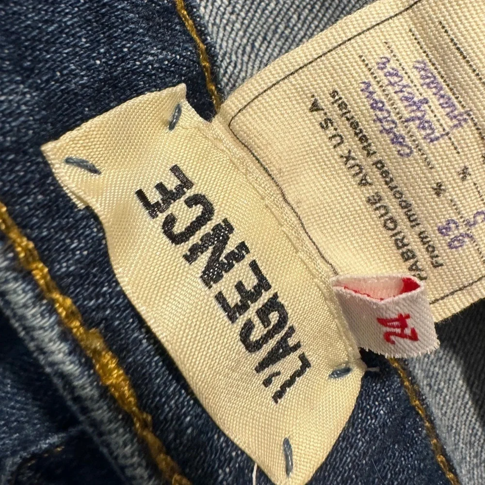 L’Agence Skinny Jeans Button Hem Designer Denim Stretch Blue Jeans Size 24