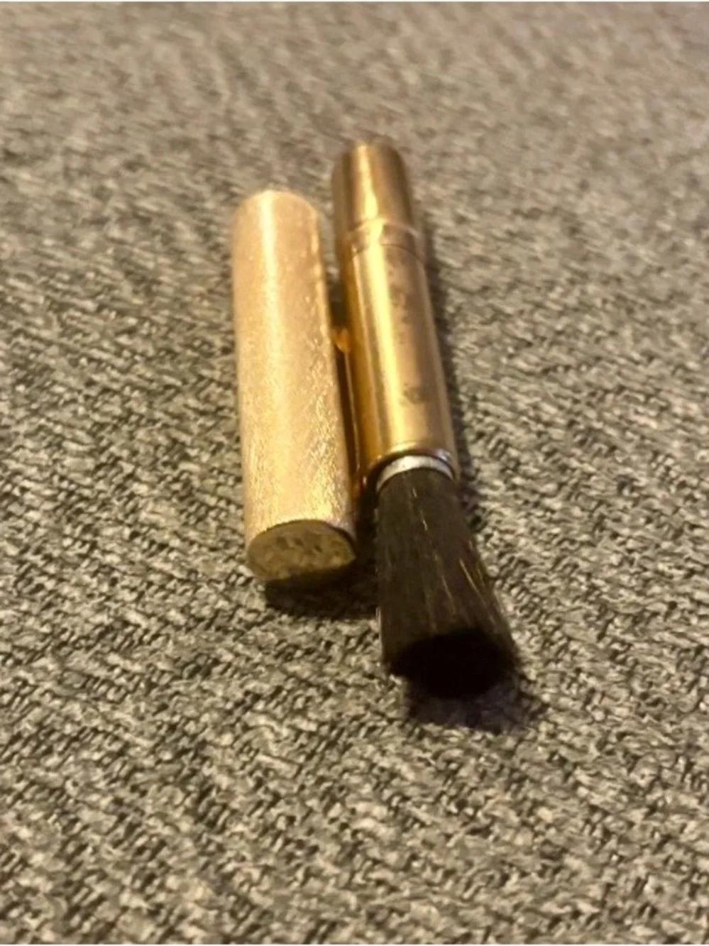 Vintage MAKE-UP BRUSH Pen brushed gold tone