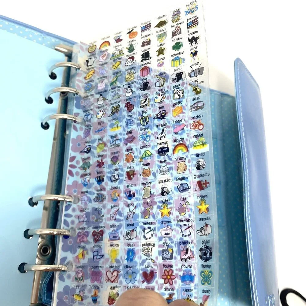 Vintage GAP Day Calendar Planner Markers Binder Blue Geometric Flowers NWOT