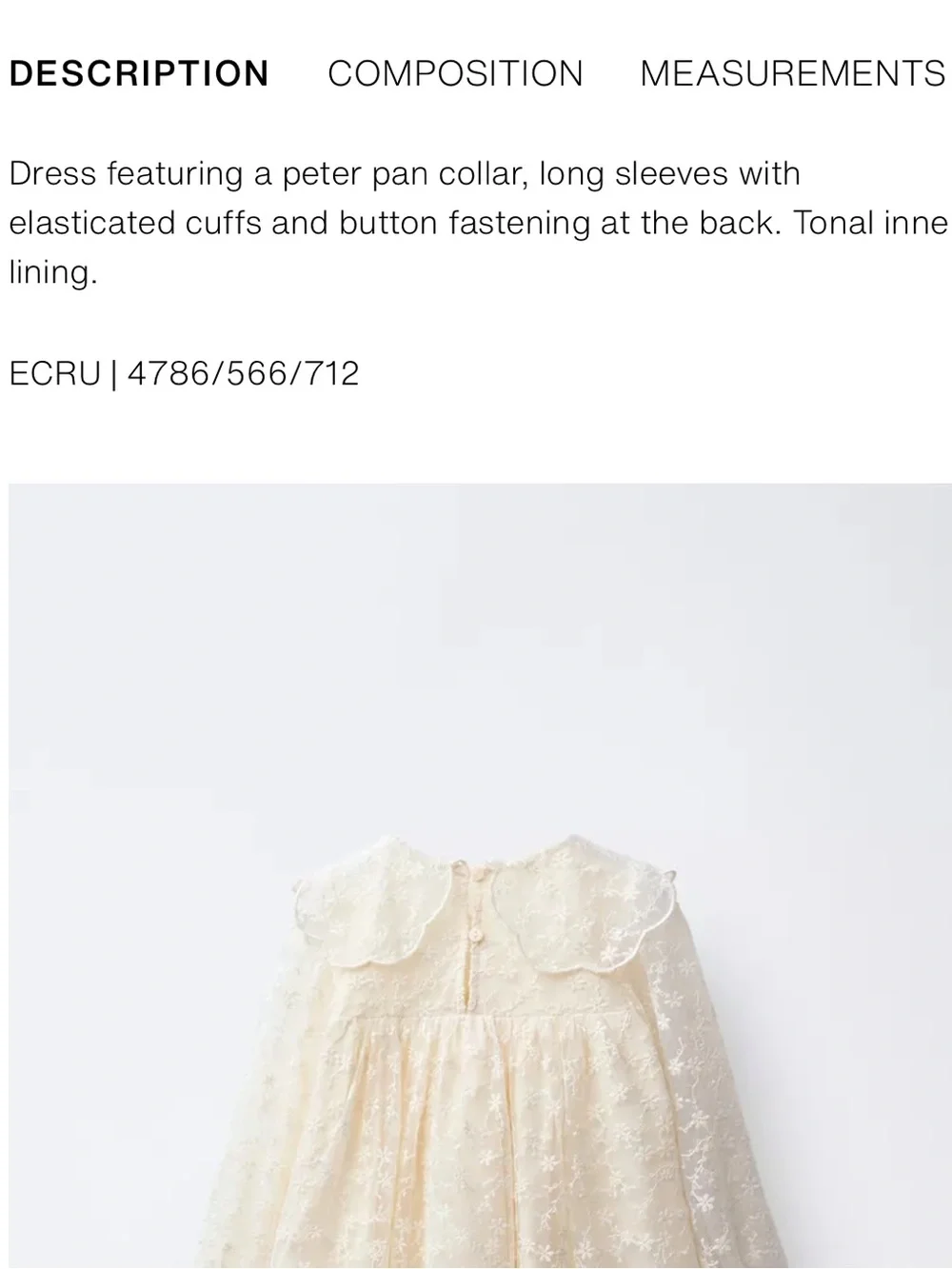 Zara kids NWT embroidered tulle dress 4786/566