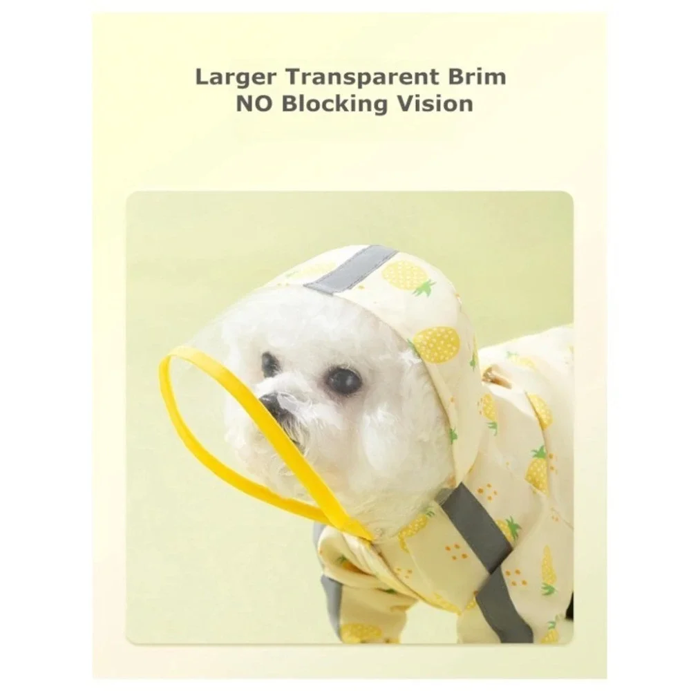 Dog‎ Hooded Full Body Raincoat With Boots Pineapple 11-14 lbs NWT