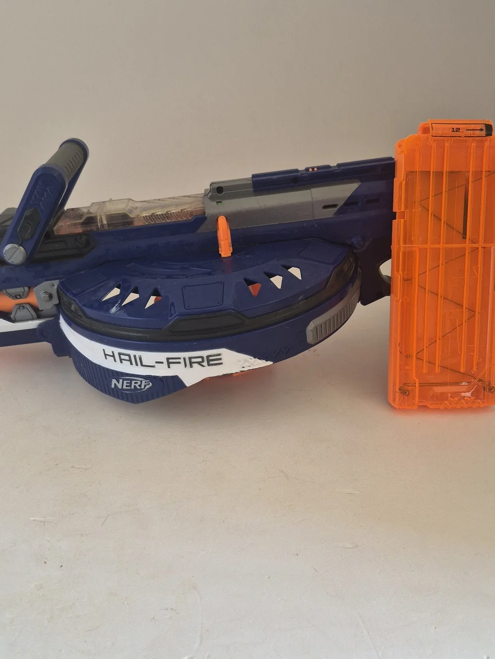 Nerf Hail-Fire Dart Blaster - Dark Blue & Bright Orange