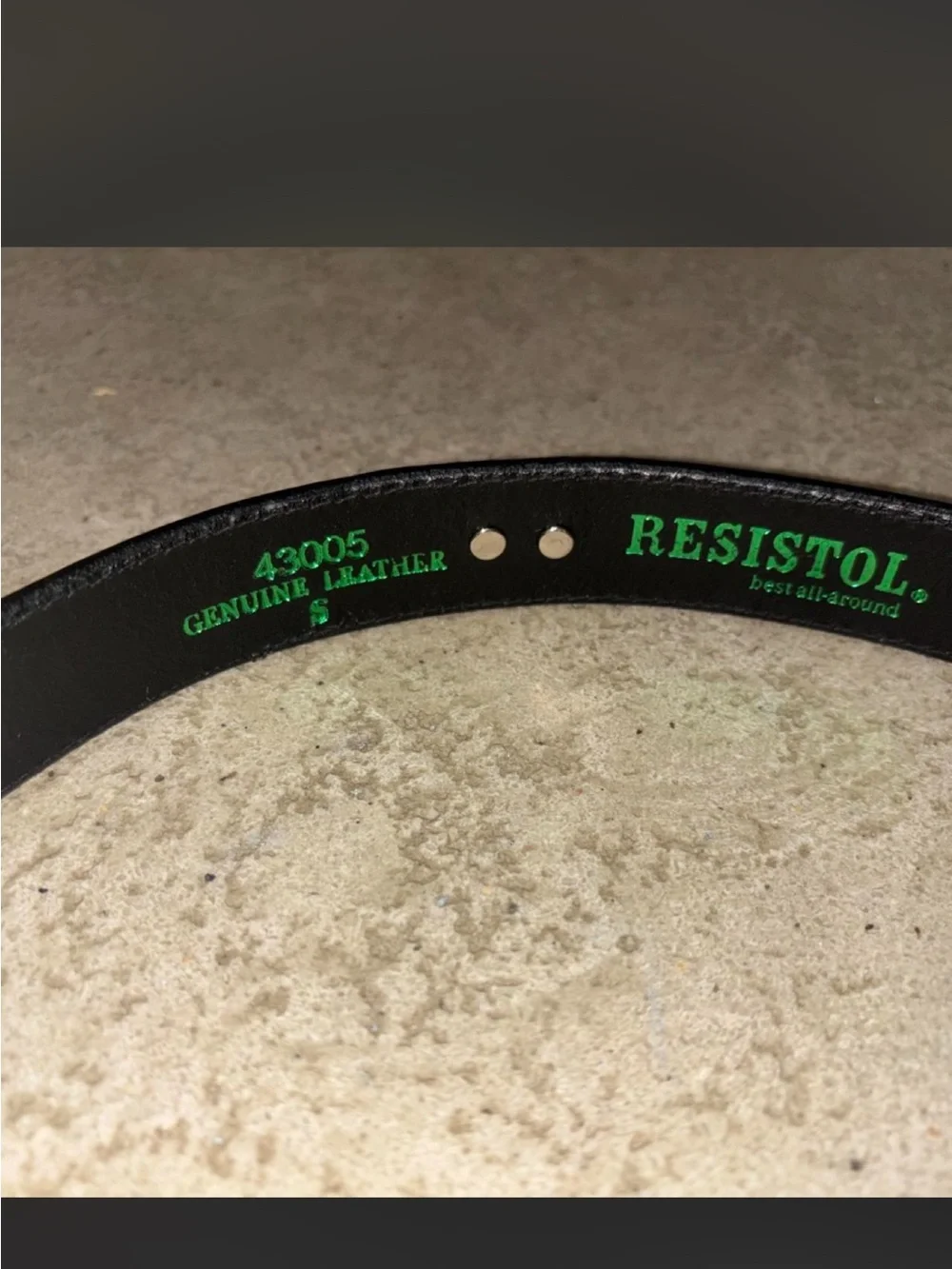 Resistol vintage black leather belt with silver buckle
