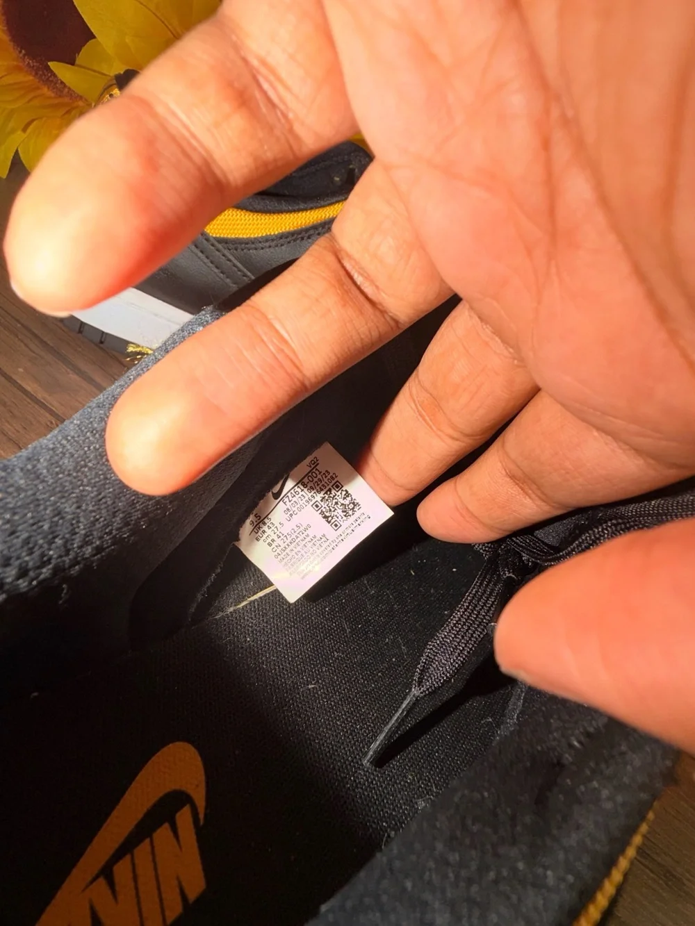Nike Black and Yellow Low-Top Sneakers