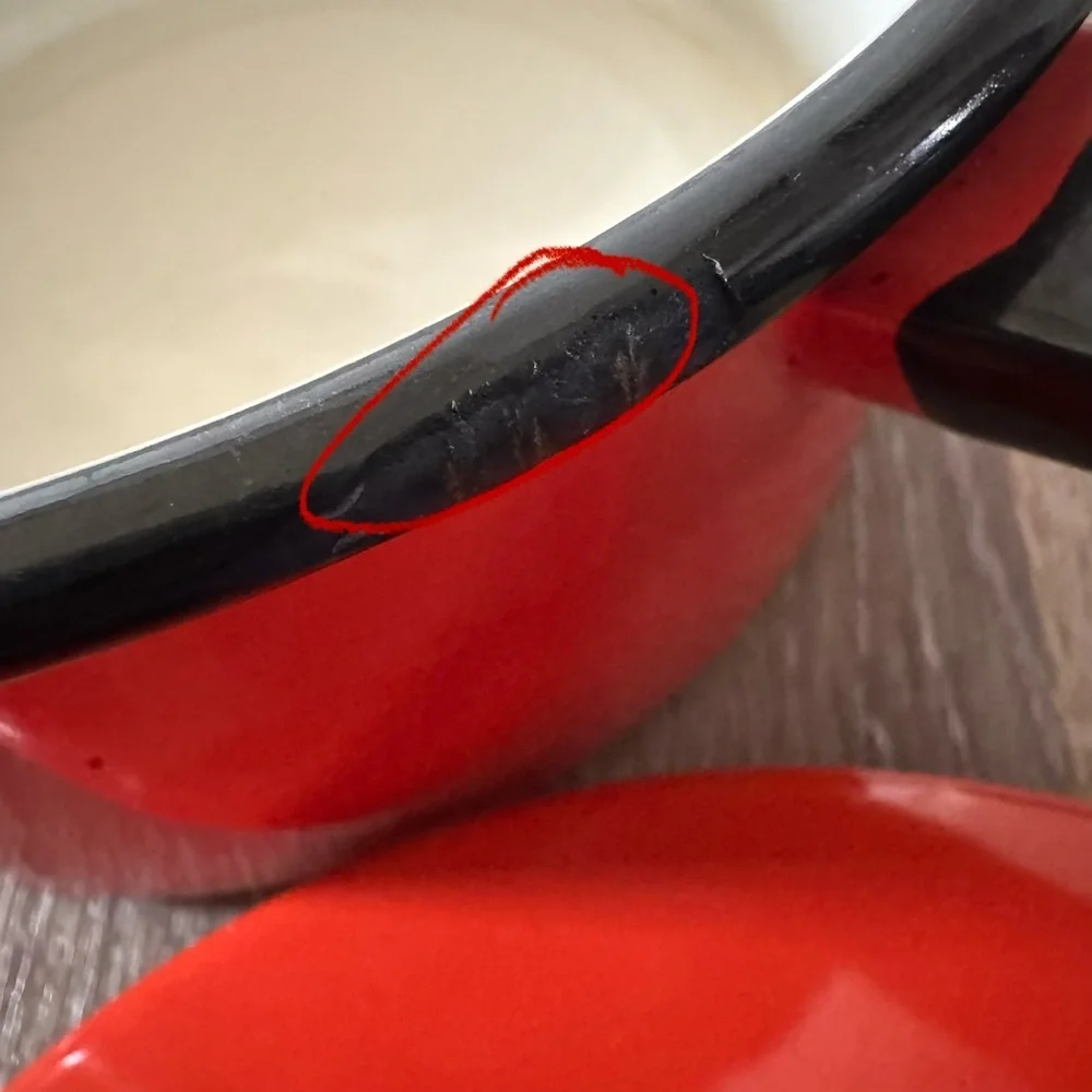 1970s Enamel Orange Stovetop Pot with Lid Medium Size