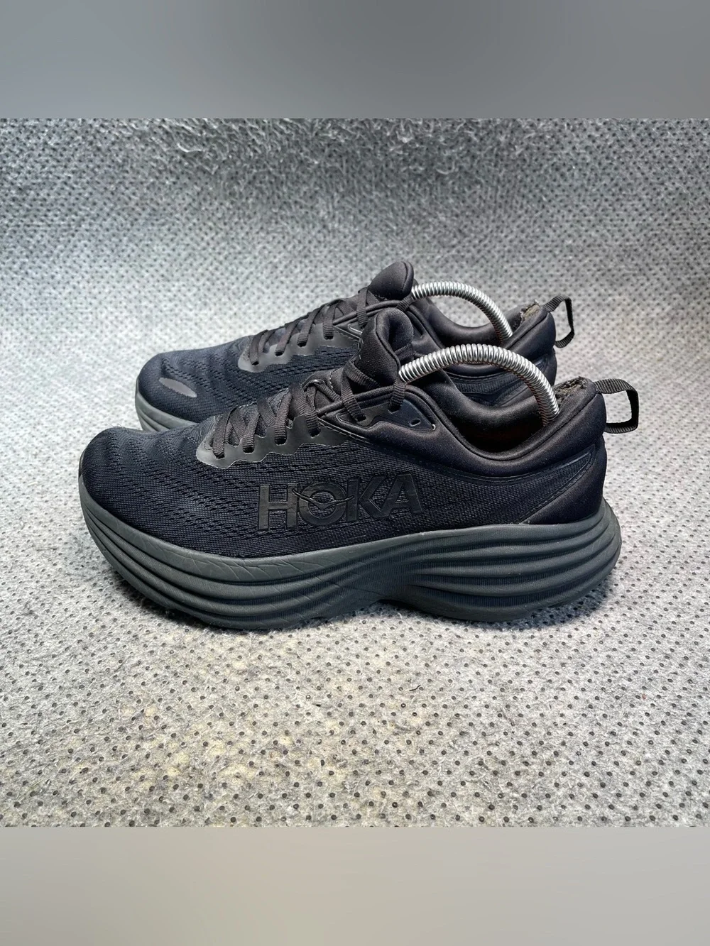 Hoka One One Bondi 8 Wide 2E Black Shoes Size 9 Men’s