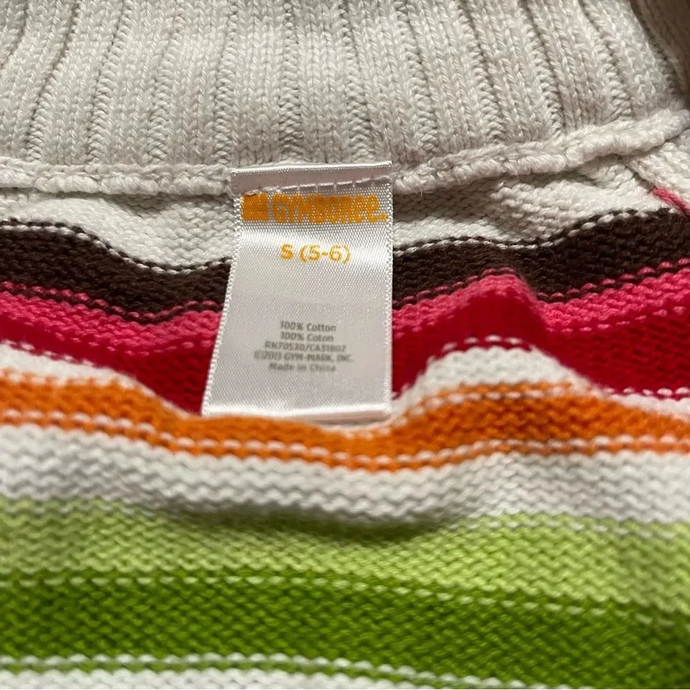 Gymboree Striped Knit Full Zip Cardigan Sweater 2013 Multicolor Youth Size 5-6 S