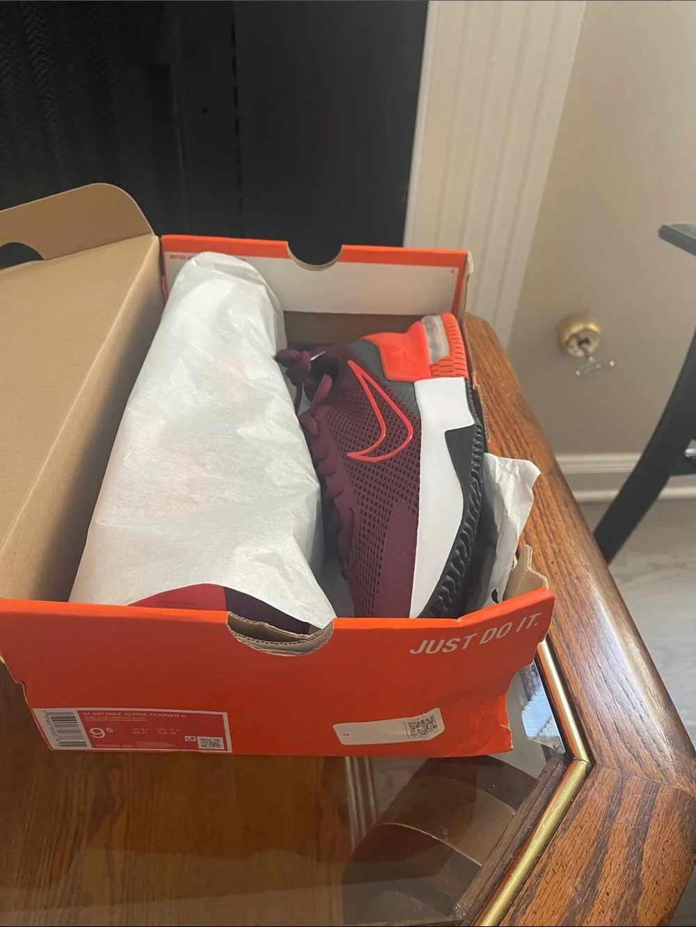 Nike Men's Maroon and Red Air Max Trainer