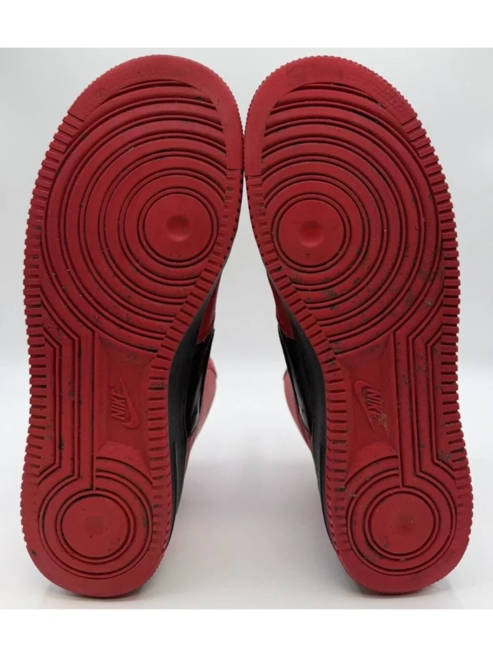 Nike By You Air Force 1 High Red Black Leather Shoes Sneakers DZ3610-900 Size 11