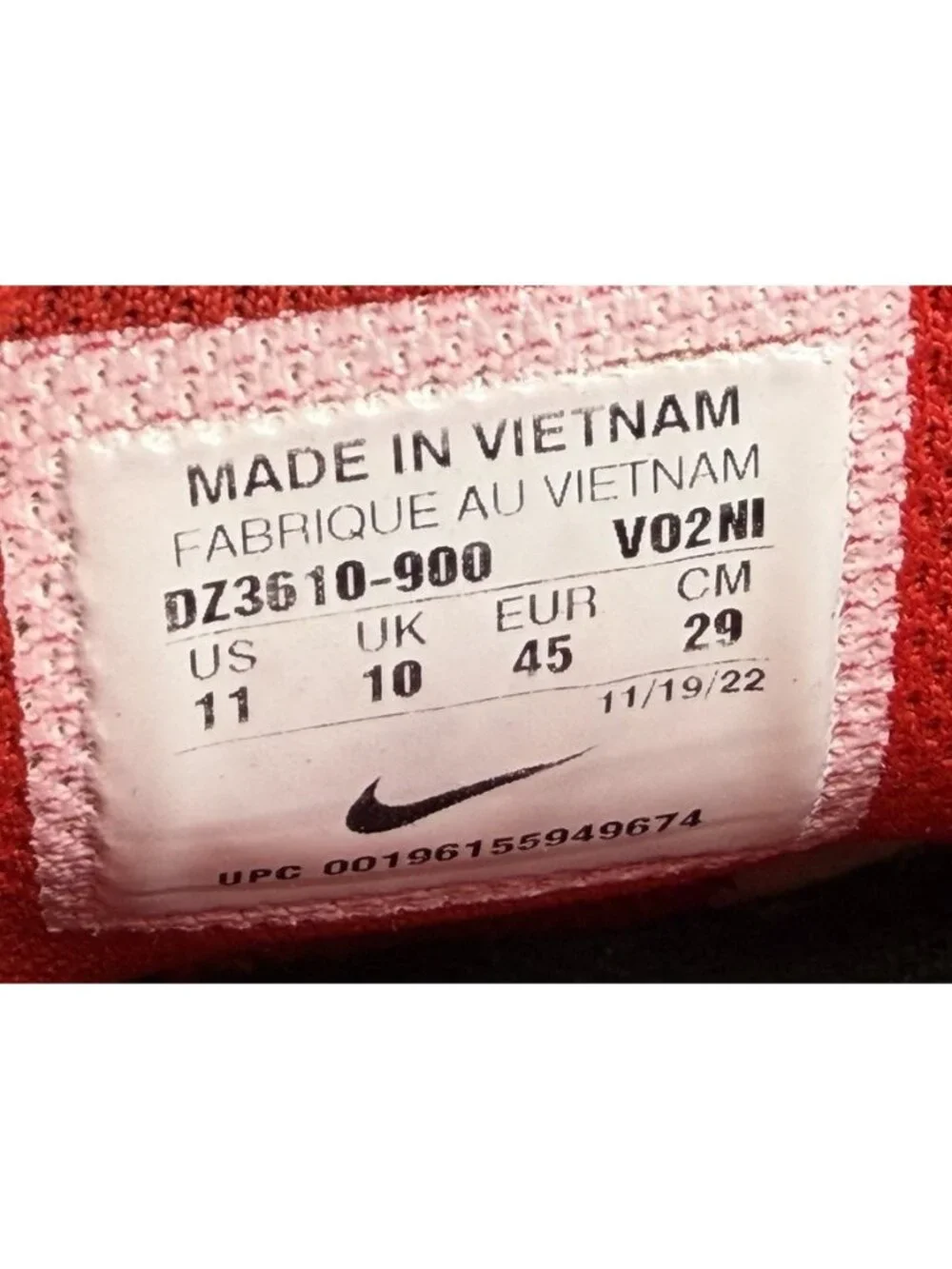 Nike By You Air Force 1 High Red Black Leather Shoes Sneakers DZ3610-900 Size 11