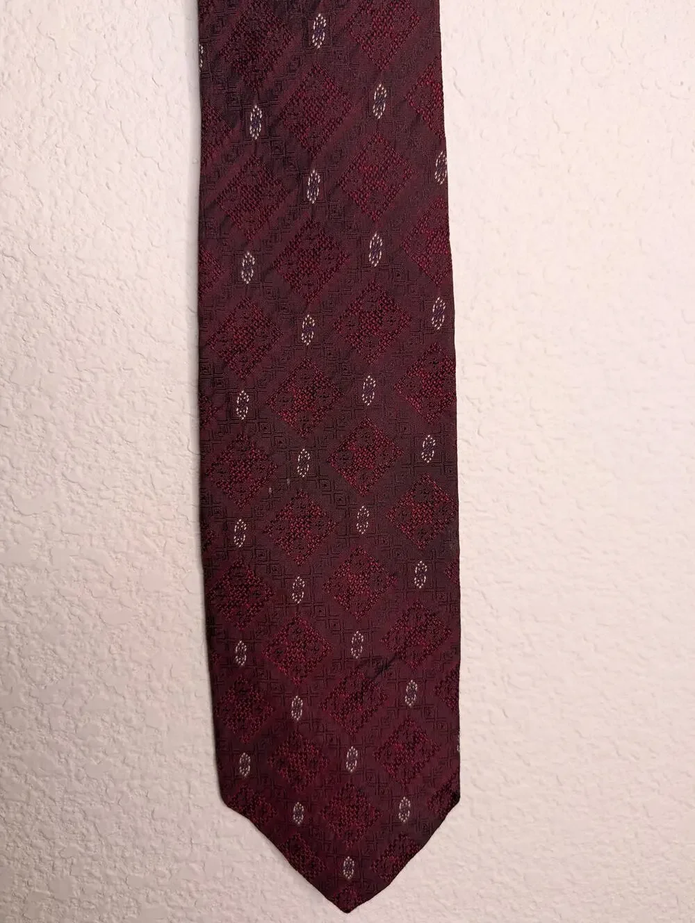 VTG Christian Dior Le Connaisseur Italian Silk Burgundy Tie Men Academia Work