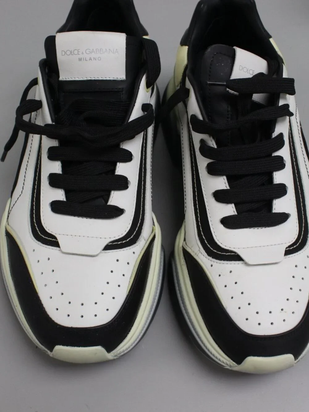 Dolce & Gabbana Daymaster White/Black Low Top Men's Sneakers - Size 9