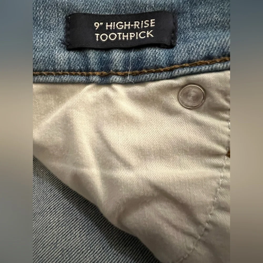 J.Crew 9” High-Rise Toothpick Skinny Jeans Sz 27 Button Fly Stretch Denim