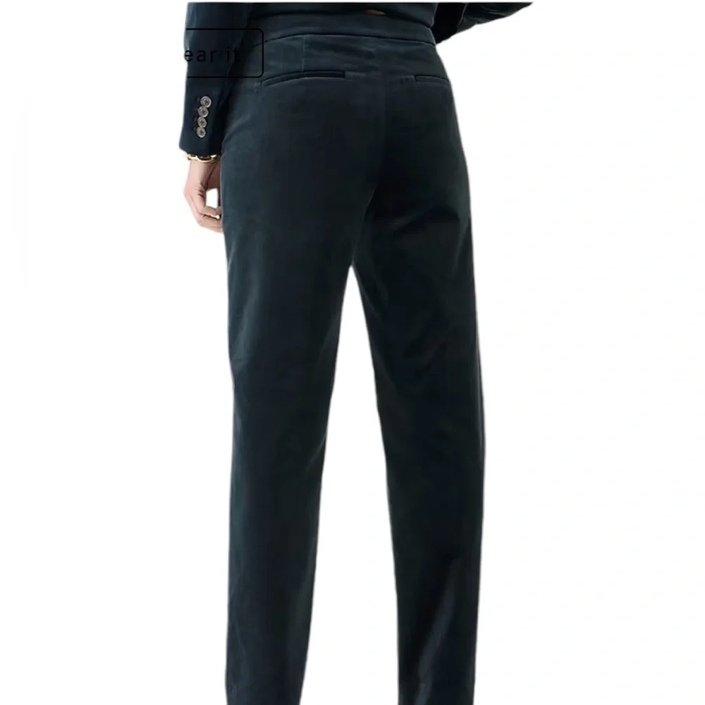 J.Crew Kate Straight-Leg Pant in Stretch Velvet in Black Color Size 12