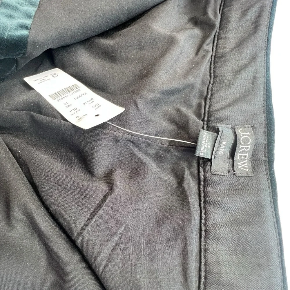 J.Crew Kate Straight-Leg Pant in Stretch Velvet in Black Color Size 12