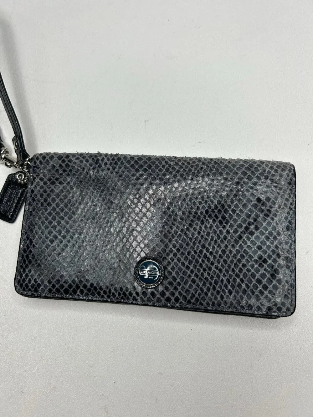 COACH 1941 Genuine Grey Snakeskin Leather Wallet/ Clutch/Phone