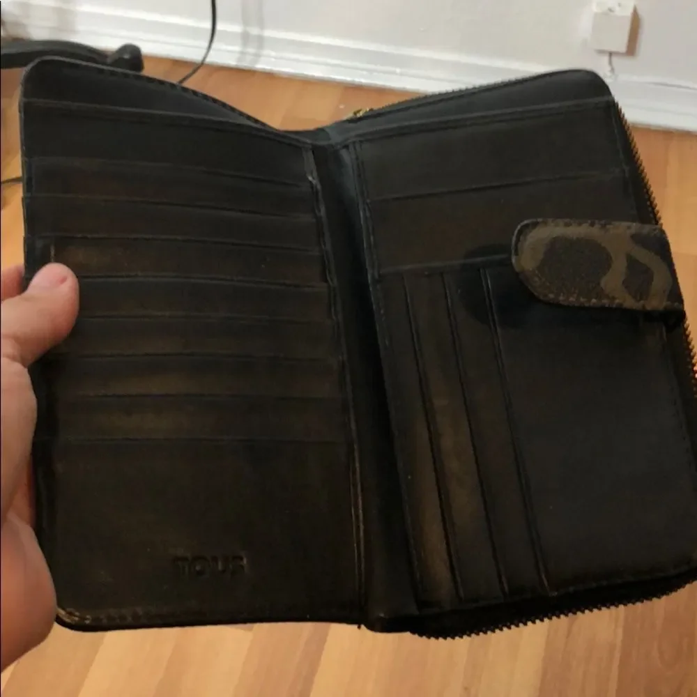 TOUS black bear monogram canvas wallet