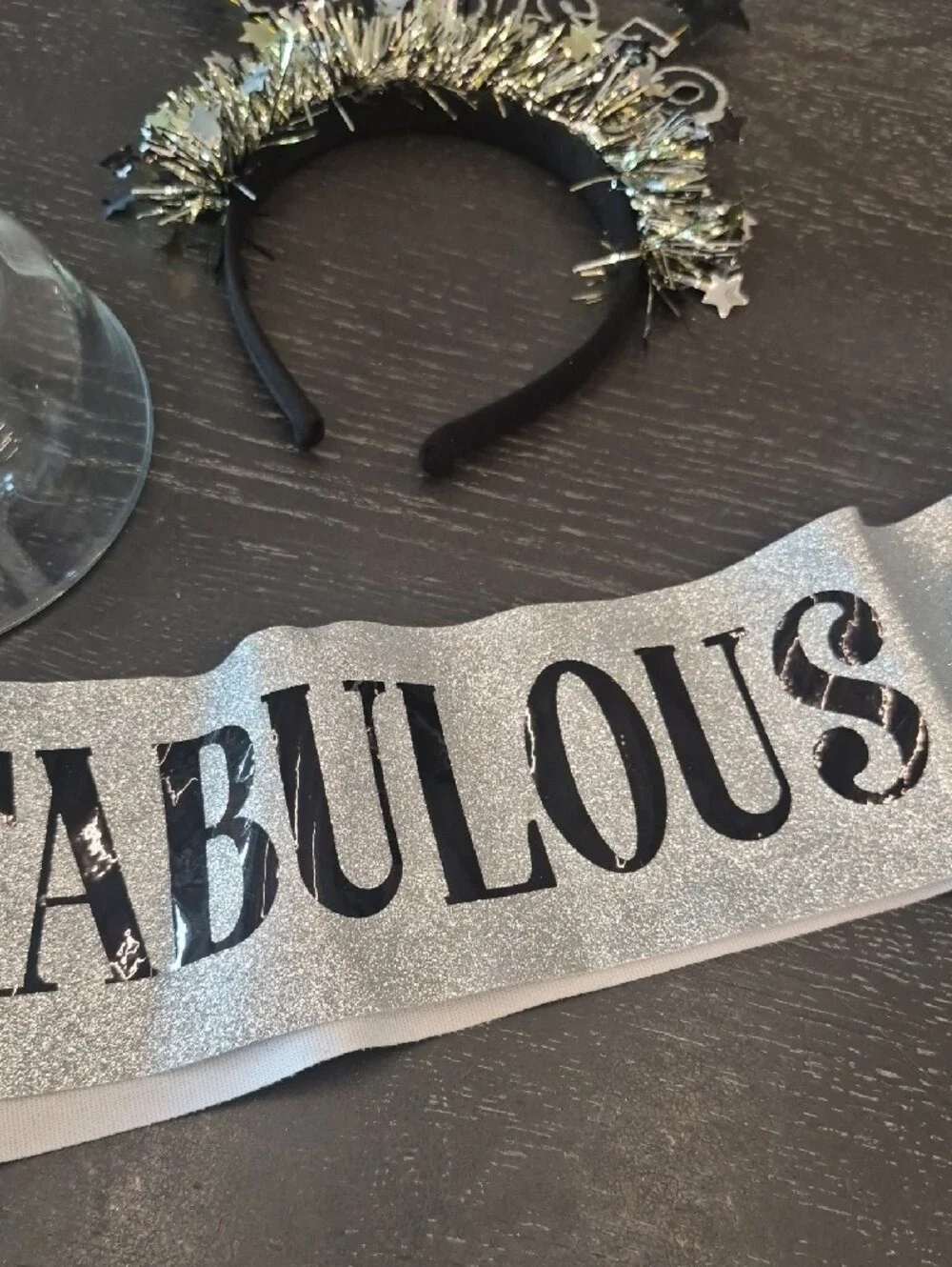 50 & Fabulous Silver Birthday Sash and Tiara Set
