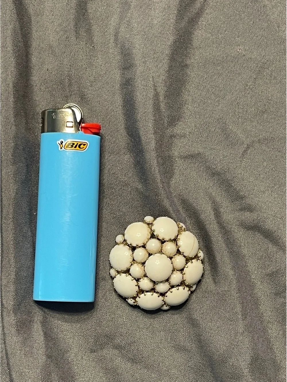 Vintage Clustered White Dome Milk Glass Brooch Pin