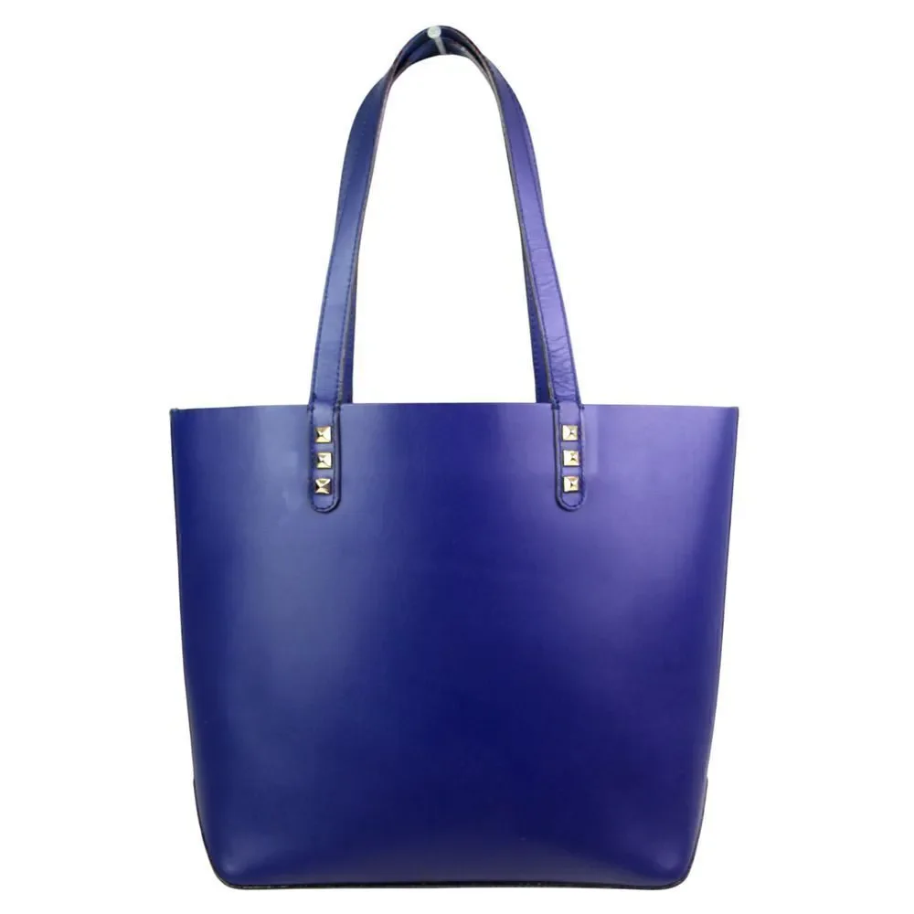 Rebecca Minkoff SADDLE BLUE LEATHER TOTE BUSINESS SHOULDER BAG HANDBAG PURSE