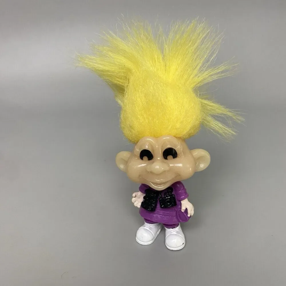 Vintage 1993 Burger King Kids Club Troll Dolls Professor Camera Glow in the Dark
