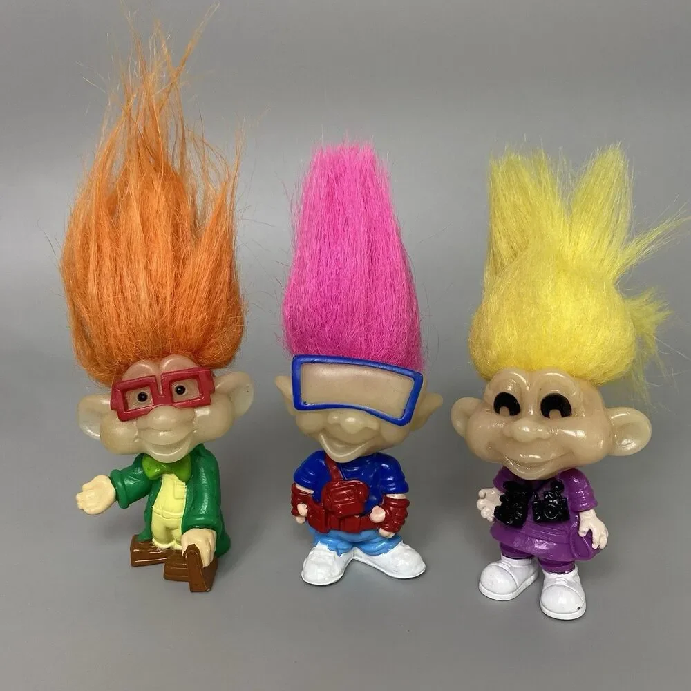Vintage 1993 Burger King Kids Club Troll Dolls Professor Camera Glow in the Dark