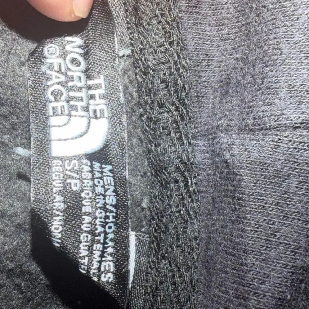The North Face black hoodie white logo 'NEVER STOP EXPLORING' SIze Small baggy