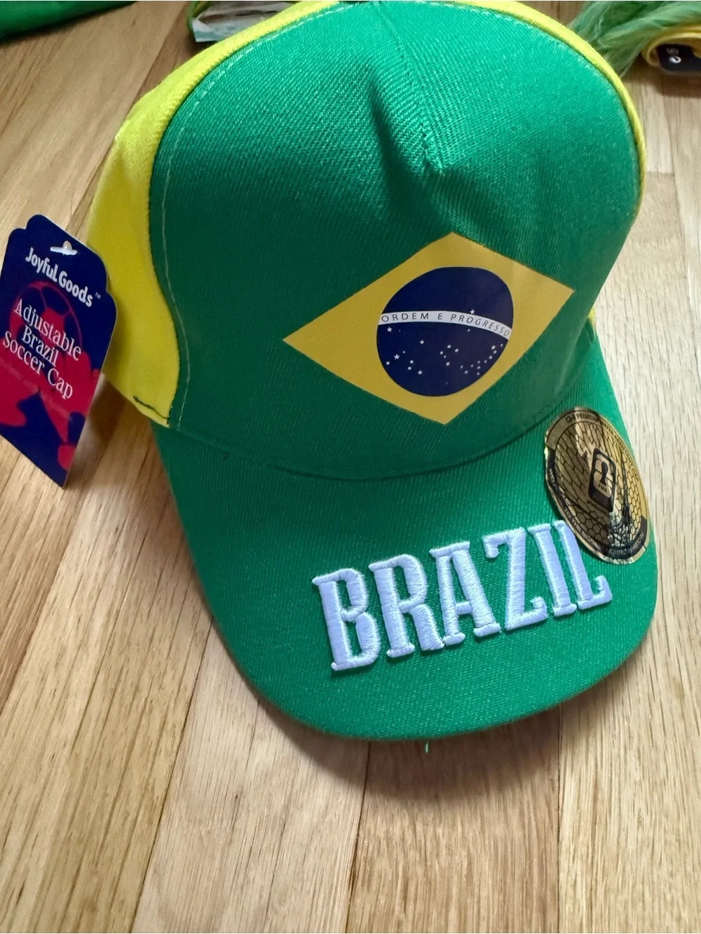 Brazil Soccer Fan Gear - Green & Yellow (Hat, Scarf, flags, bracelet, bandanna