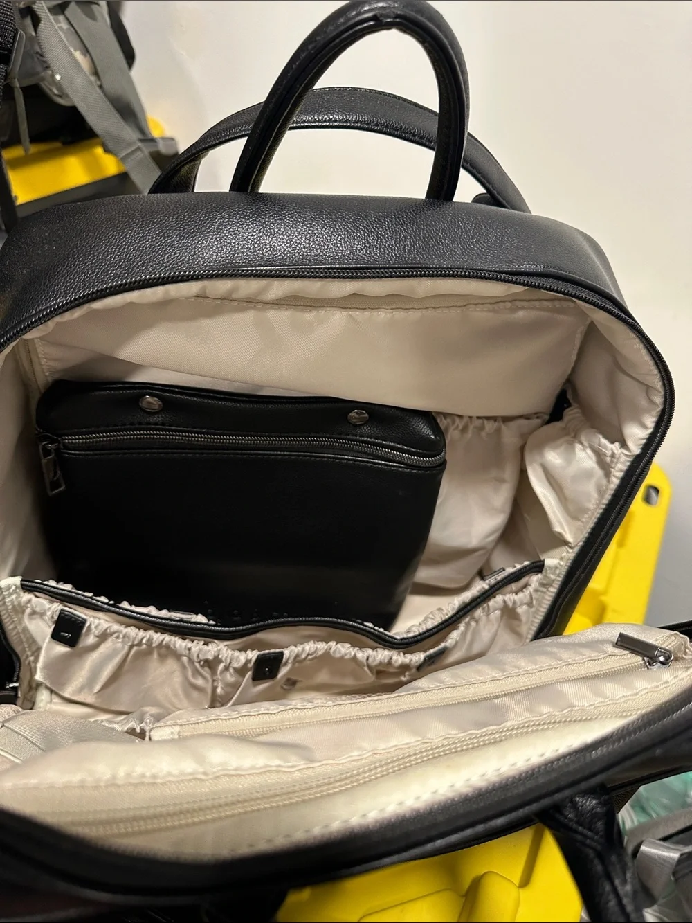 Ayla & Co Black Diaper Bag Leather Bookbag-