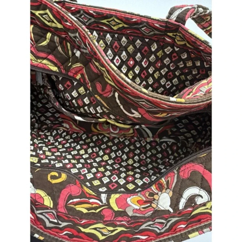 Vera Bradley Bittersweet Floral Quilted‎ Tote Bag Brown Pink.     5169