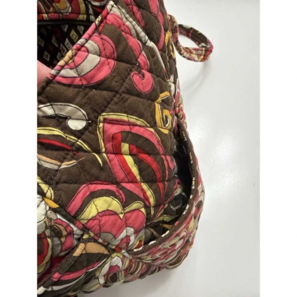 Vera Bradley Bittersweet Floral Quilted‎ Tote Bag Brown Pink.     5169