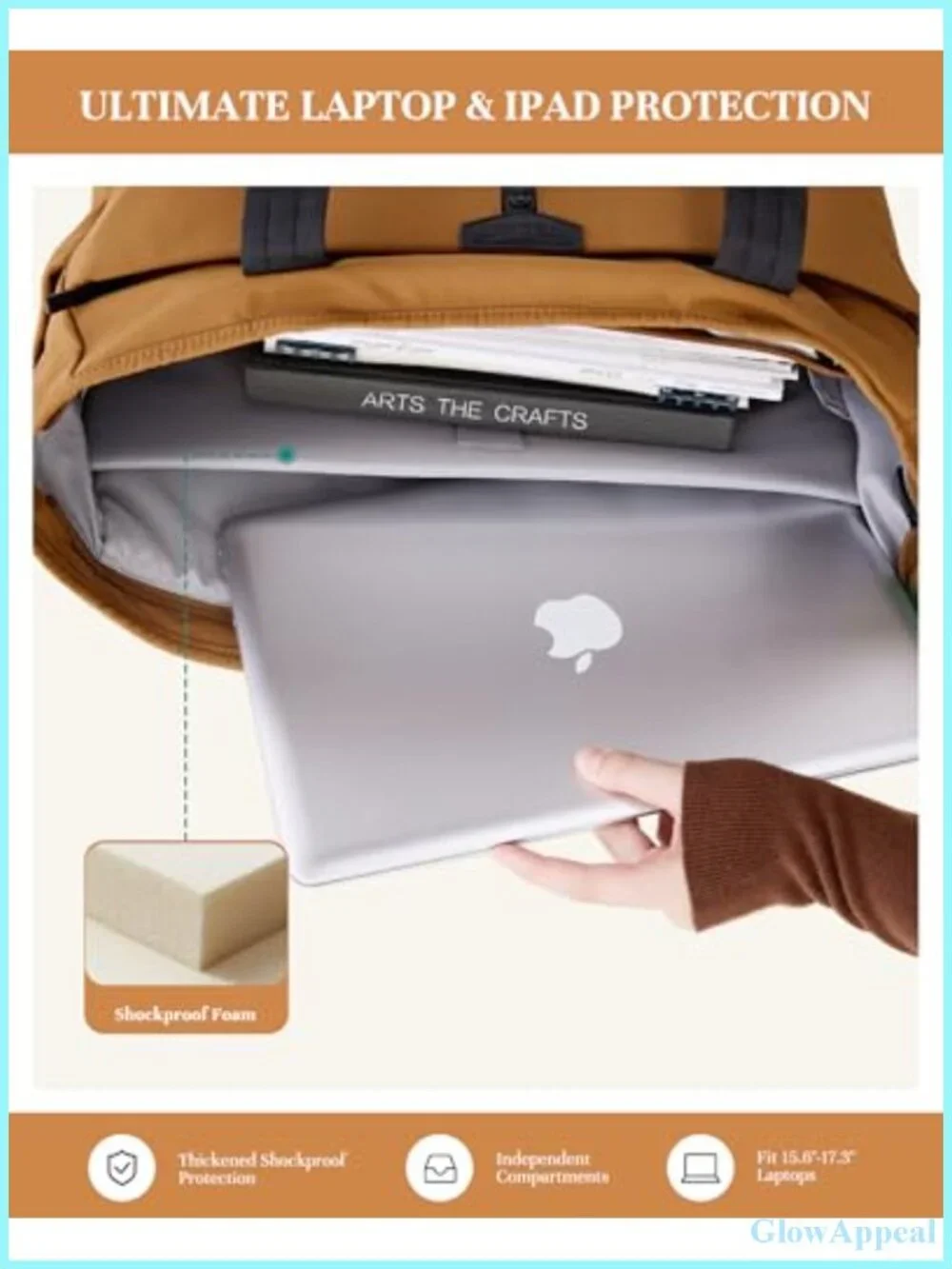 Water Resistant Laptop Tote Bag with Padded Compartment for Work Travel