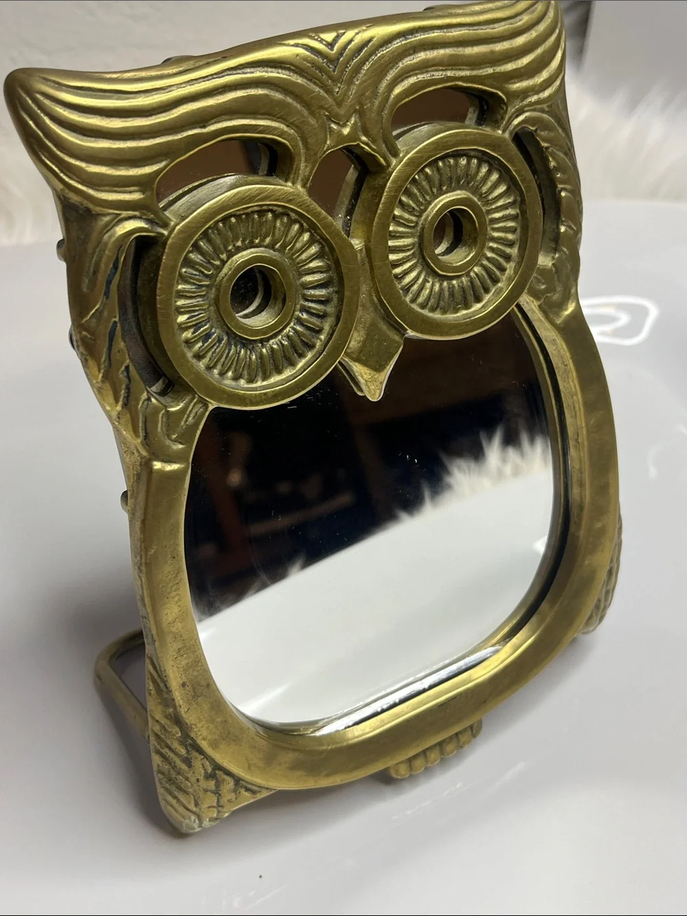 Gucci Brass Owl Mirror - Gold Tone