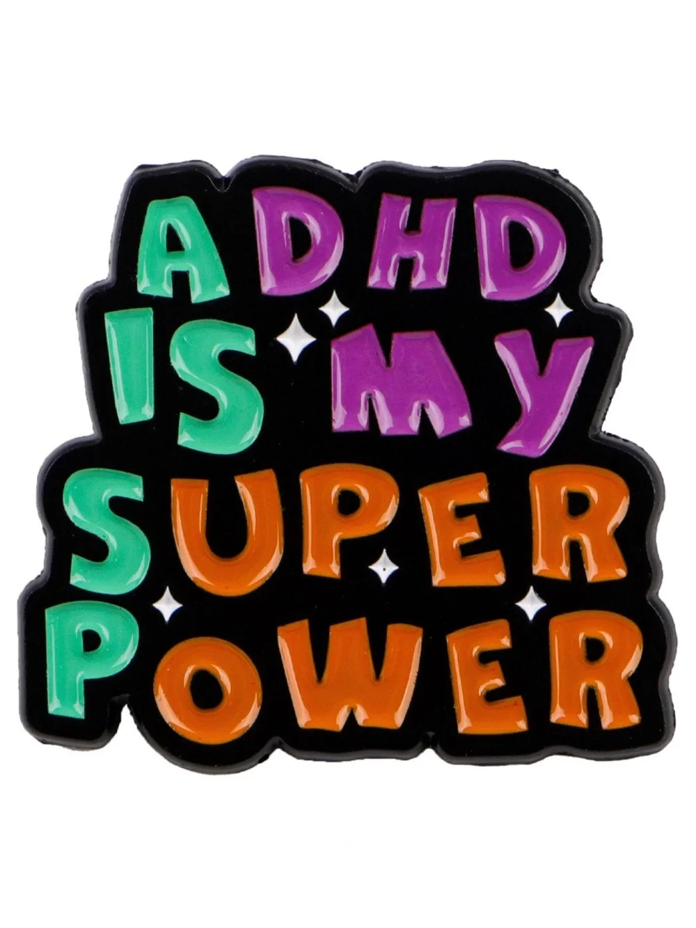 ADHD Is My Super Power Enamel Pin – Colorful Neurodiversity Lapel Pin Badge