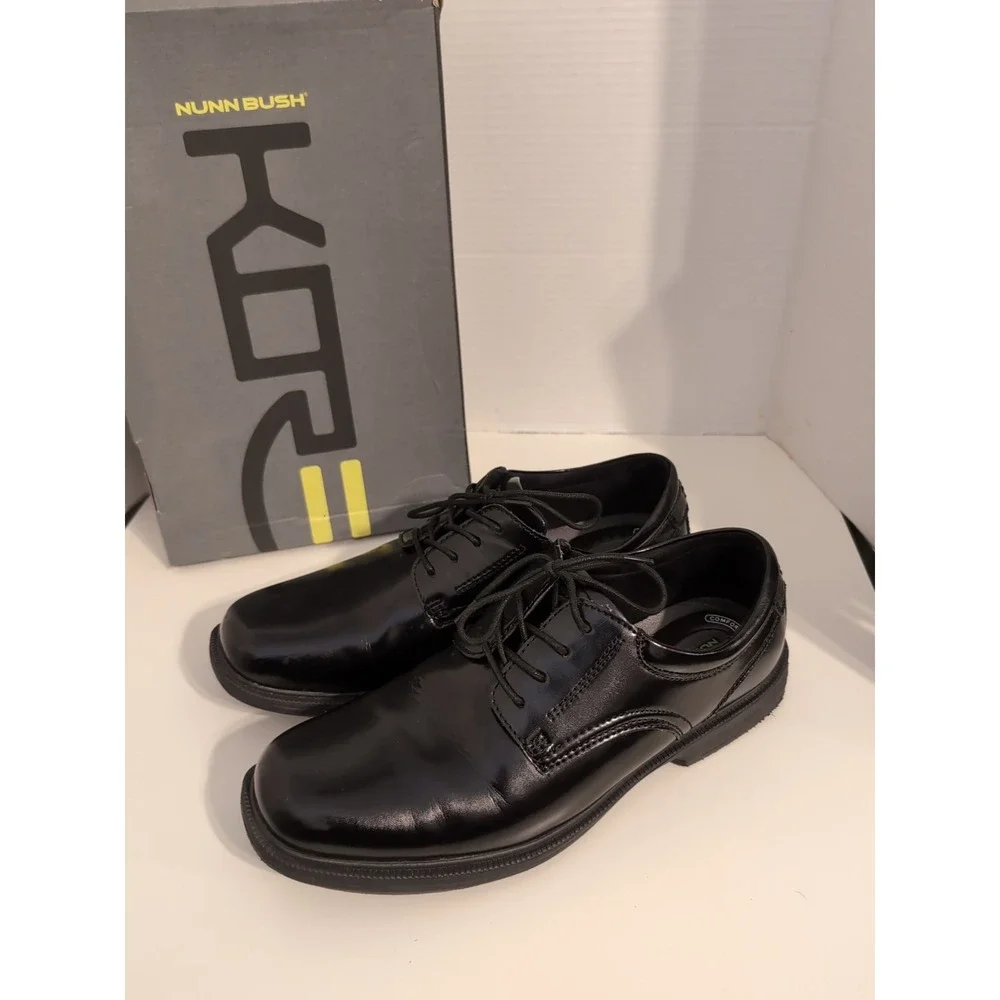 Nunn‎ Bush Baker Street Mens Black Leather Shoes Size 10.5W Comfort Gel