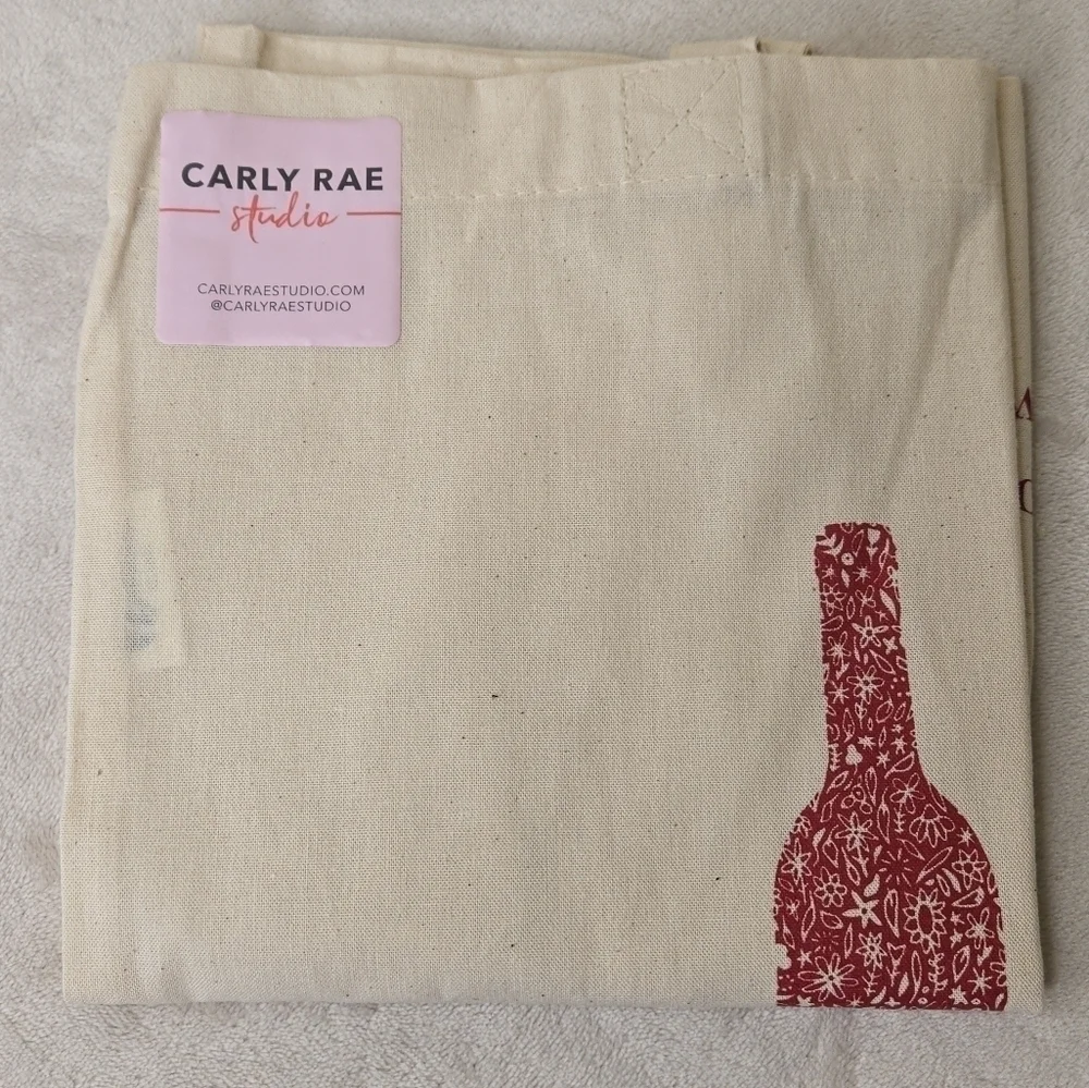Carly Rae Studio Lightweight Canvas Tote Bag - Wine Theme