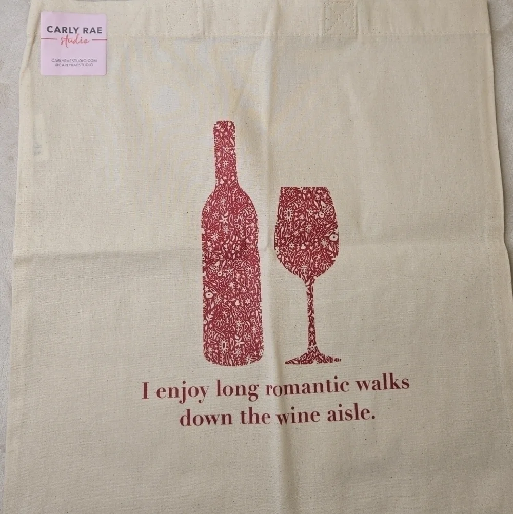 Carly Rae Studio Lightweight Canvas Tote Bag - Wine Theme
