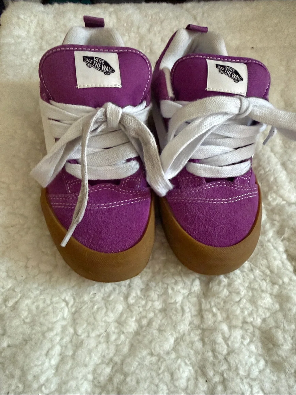 Vans Kids Purple Suede and Canvas Lace-Up Sneakers with Gum Sole