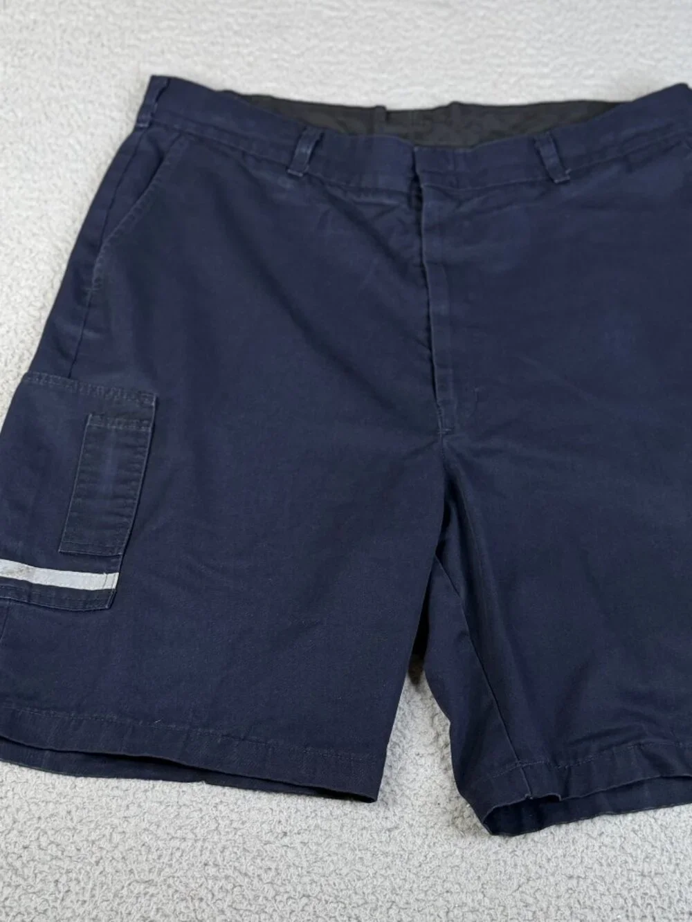 FEDEX Stan Herman Navy Blue Cargo Work Short Reflective Stripe 40 Long FD28042